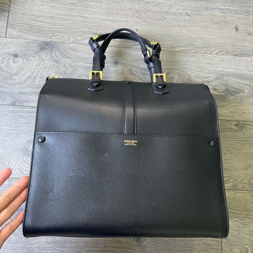 Armani handbag black New with all bags, Tags, n Certificate.